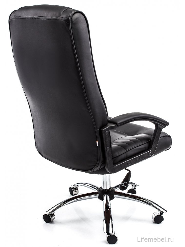 Компьютерное кресло «Максима» (Maxima) хром, черное из экокожи