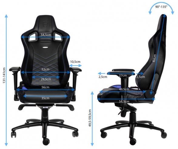 Компьютерное кресло Noblechairs Epic NBL-PU-BLU-002 pu leather black / blue