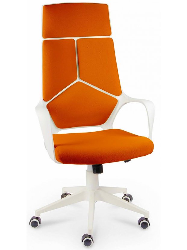 Компьютерное кресло IQ CX0898H white plastic / orange белый пластик /оранжевая ткань