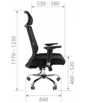 Кресло офисное Chairman 555 LUX TW черное