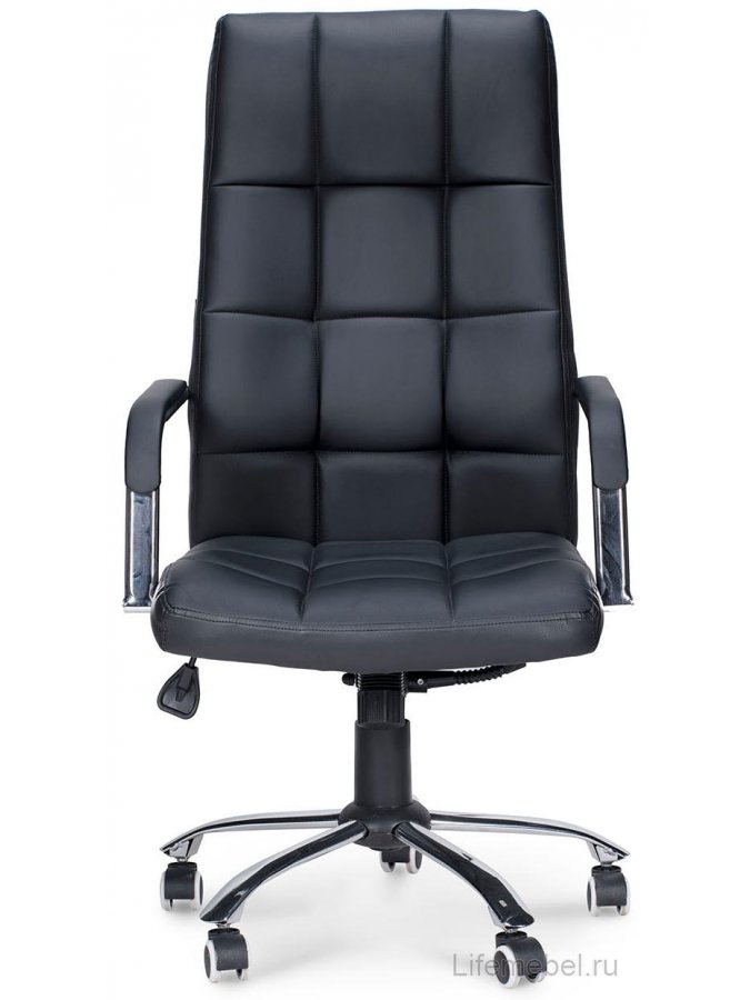 Компьютерное кресло Римини H-1702-70 хром / экокожа черная