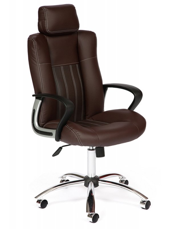 Компьютерное кресло «Оксфорд» (Oxford)  коричневый / коричневый перфорированный