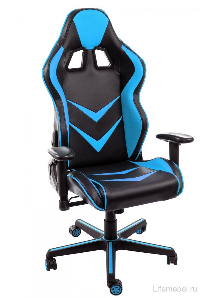Компьютерное кресло Racer черное / голубое