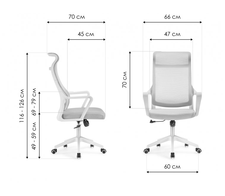Компьютерное кресло Rino light gray / white