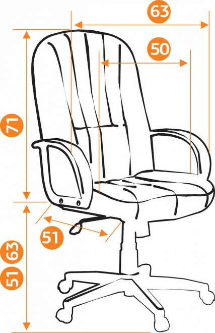 Компьютерное кресло СН833 кожзам коричневое