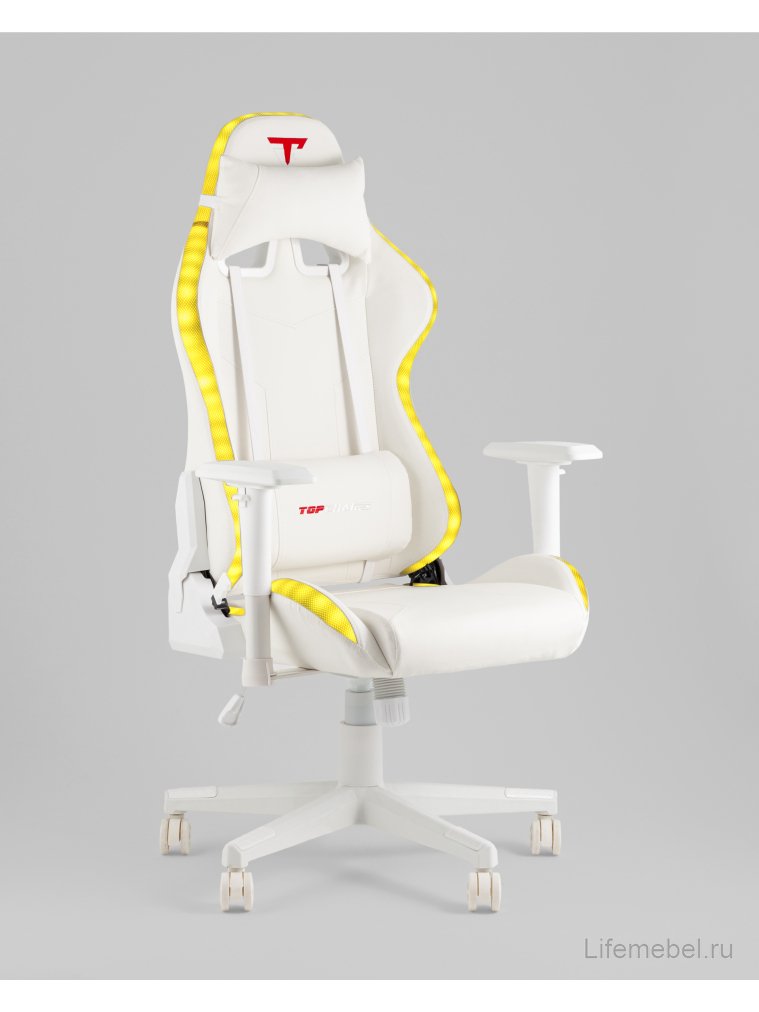 Компьютерное кресло с подсветкой Гэйм, белый