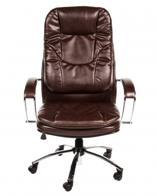 Кресло Anders экокожа / хром коричневое