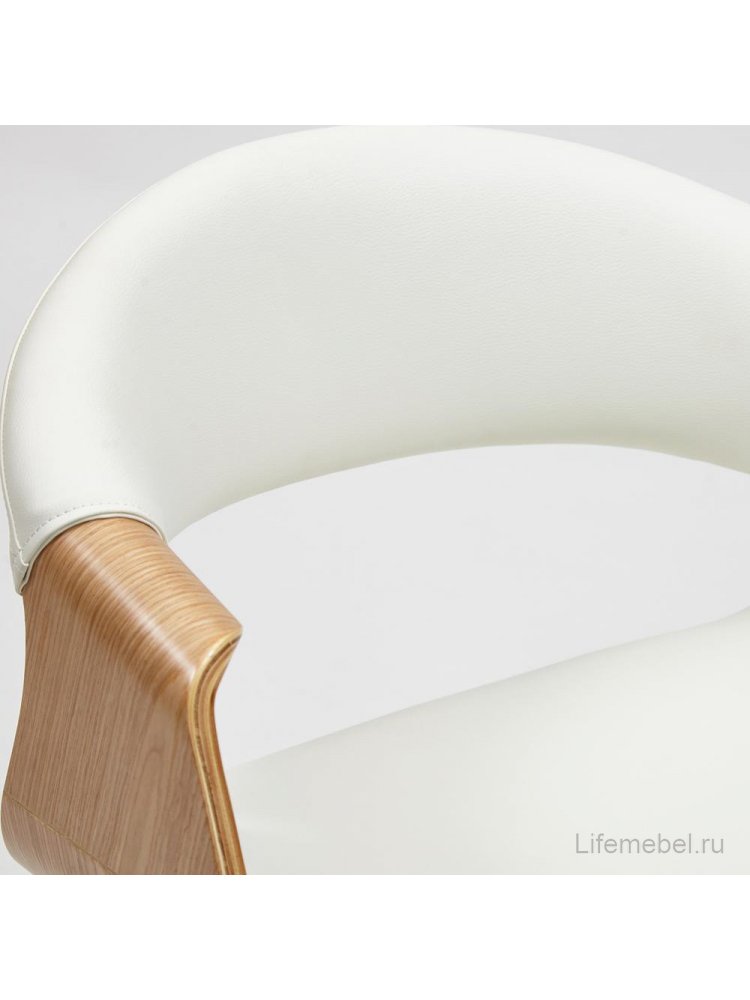 Компьютерное кресло Bend/Бэнд мод.9035 экокожа / белый / натуральный / хром