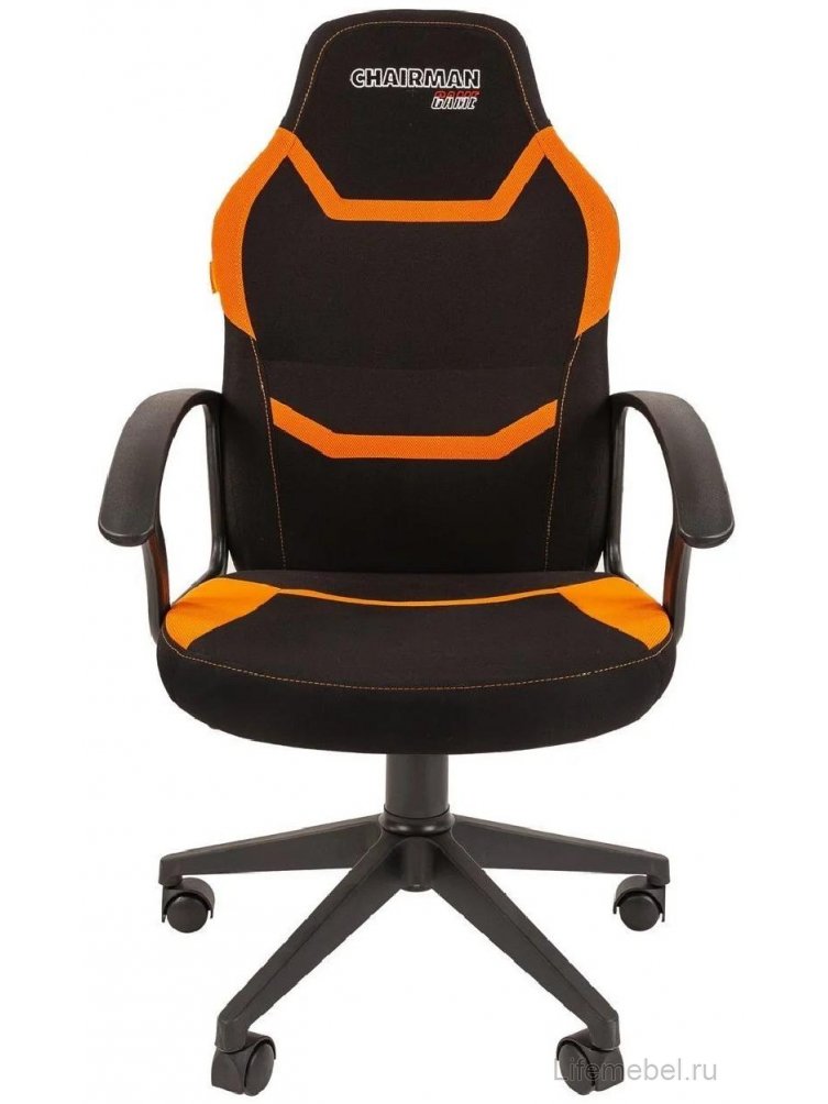 Компьютерное кресло Chairman game 9 ткань черный / оранжевый