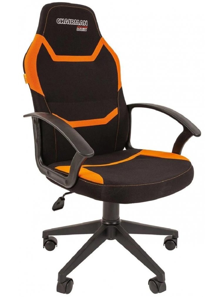 Компьютерное кресло Chairman game 9 ткань черный / оранжевый