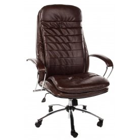 Кресло Maru экокожа / хром коричневое
