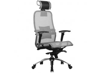 Кресло Sam серое с подголовником