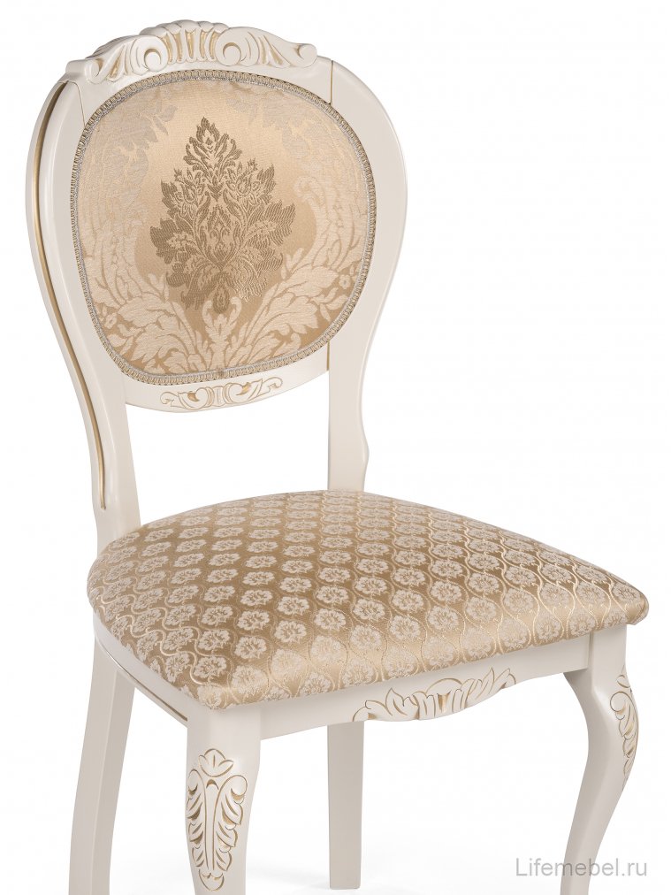 Деревянный стул Adriano 2 слоновая кость / золото