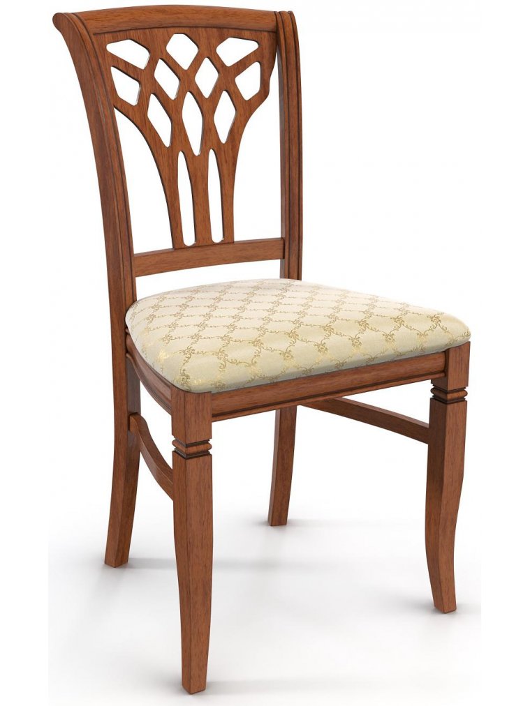 Деревянный стул Bruno жаккард бежевый / вишня