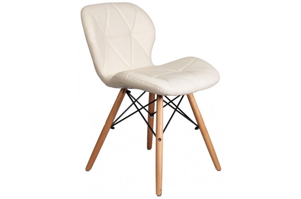 Деревянный стул Colin экокожа кремовый