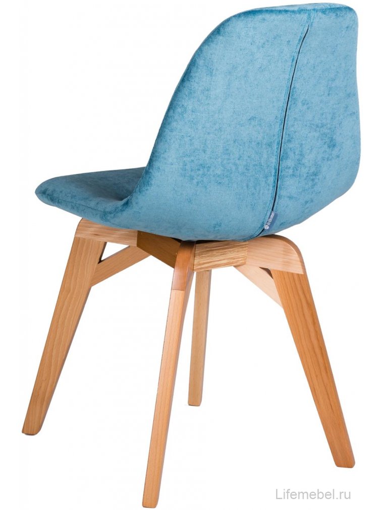 Деревянный стул Eames блю / натуральный дуб