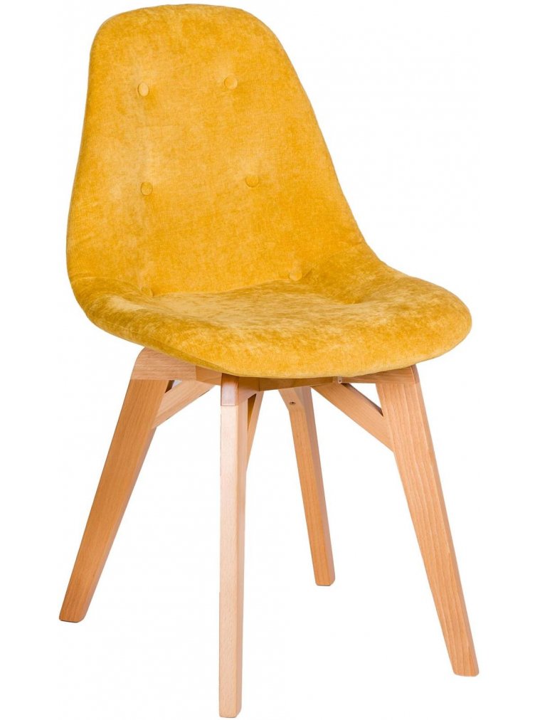 Деревянный стул Eames жёлтый / натуральный дуб