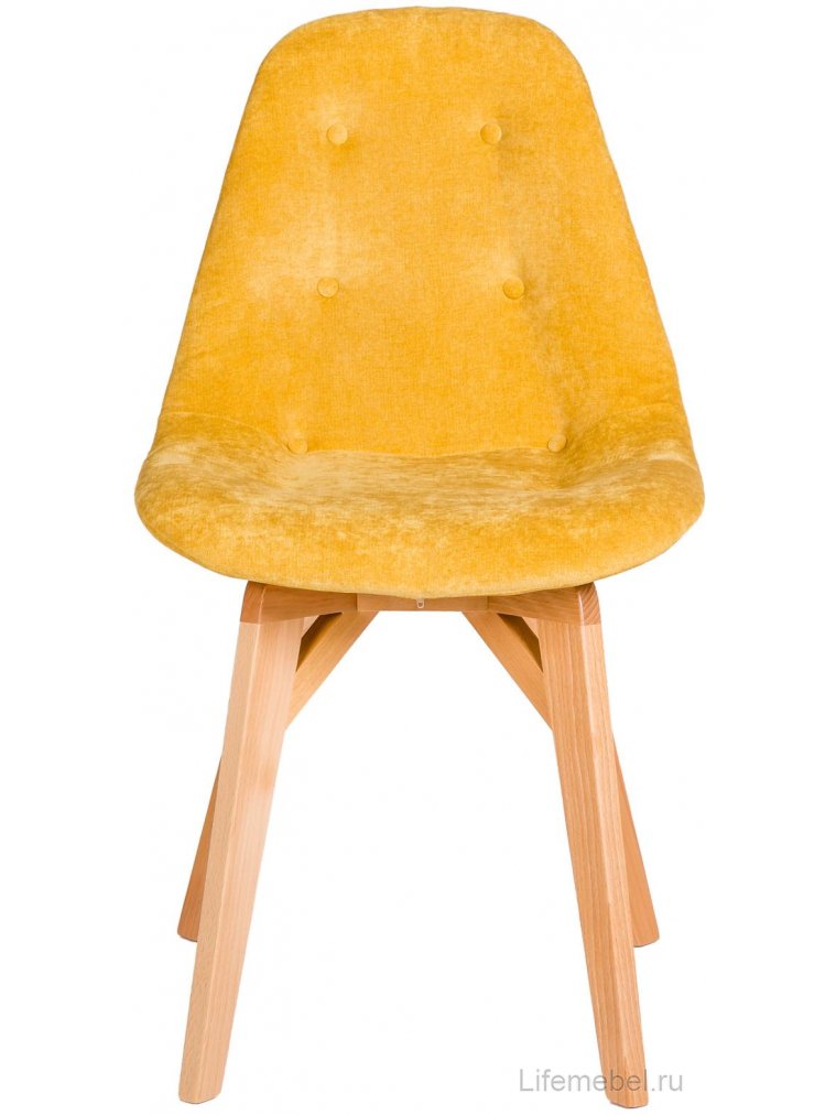 Деревянный стул Eames жёлтый / натуральный дуб