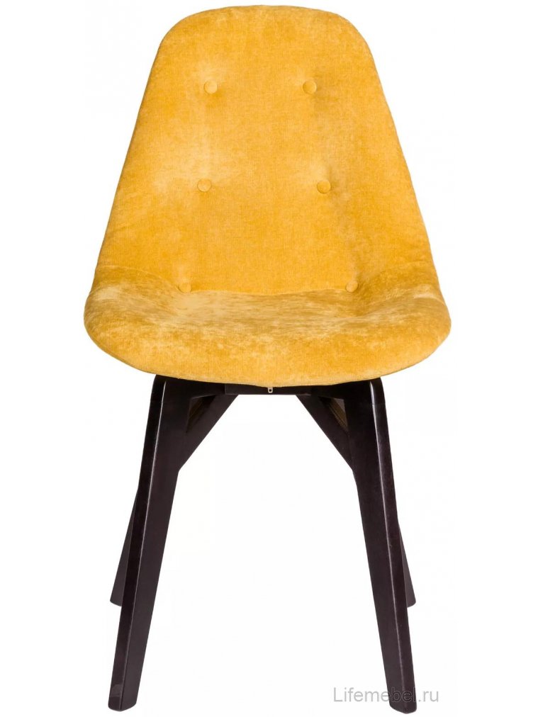 Деревянный стул Eames жёлтый / венге
