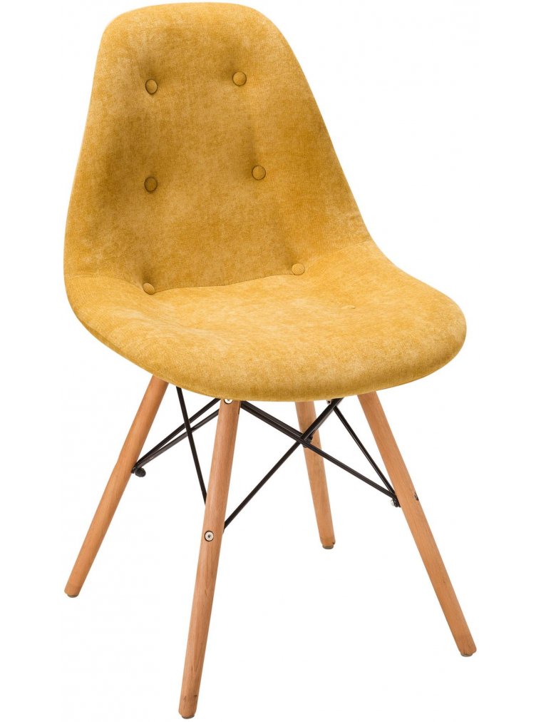Деревянный стул Eames W жёлтый