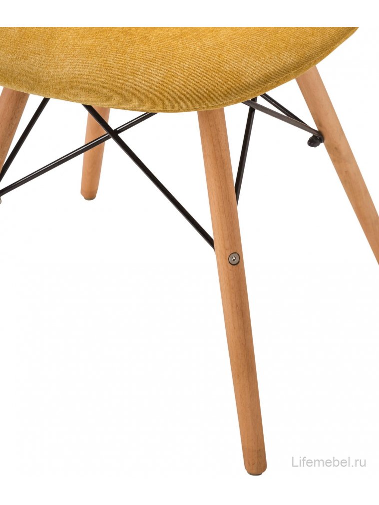 Деревянный стул Eames W жёлтый