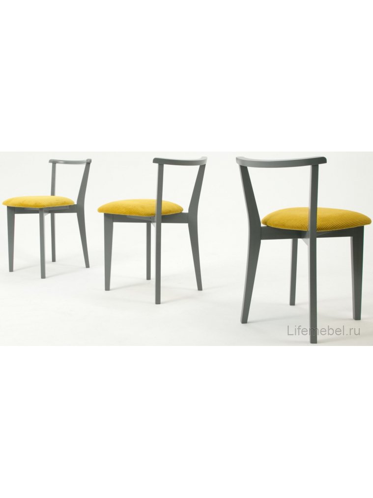 Деревянный стул Франк ПМ серый / жёлтый