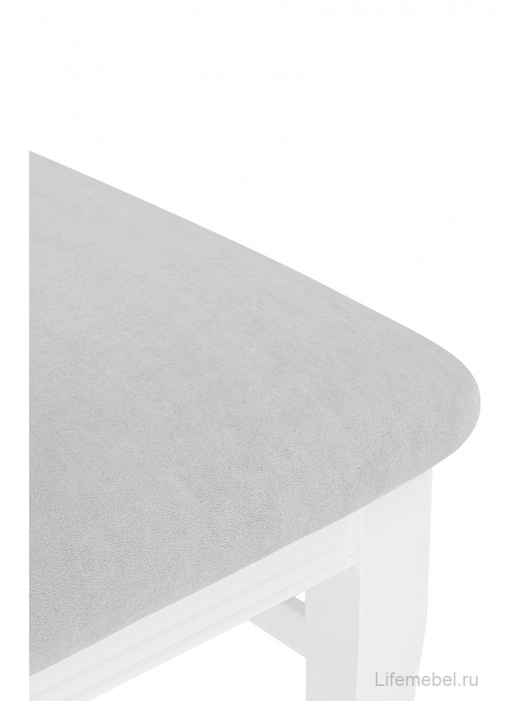 Деревянный стул Фрезино с проножкой серый велюр / белый