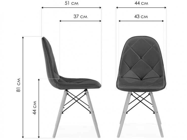 Деревянный стул Kvadro 1 gray / wood