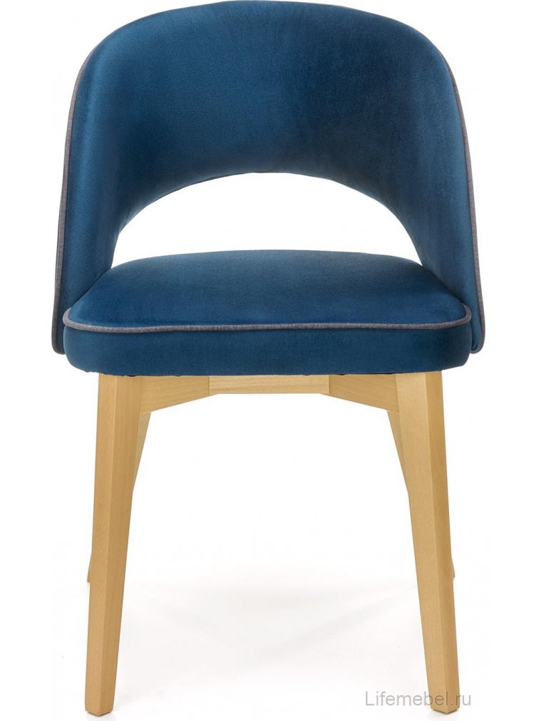 Деревянный стул Мэнни синий / дуб медовый
