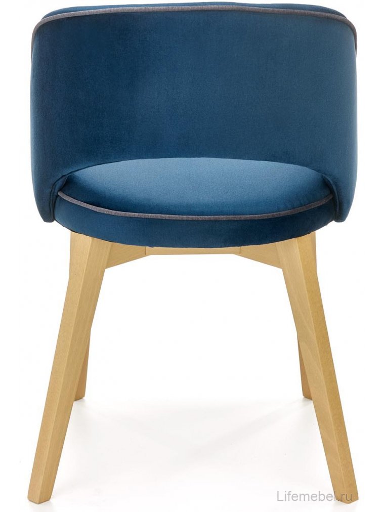Деревянный стул Мэнни синий / дуб медовый