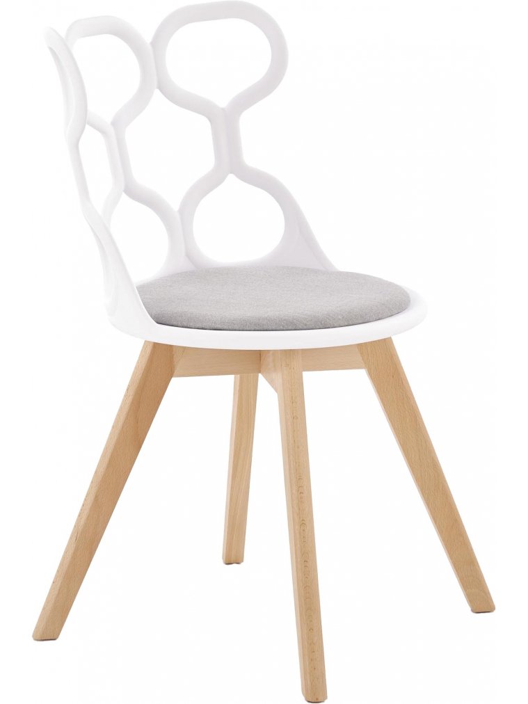 Деревянный стул Мит белый / светло-серый