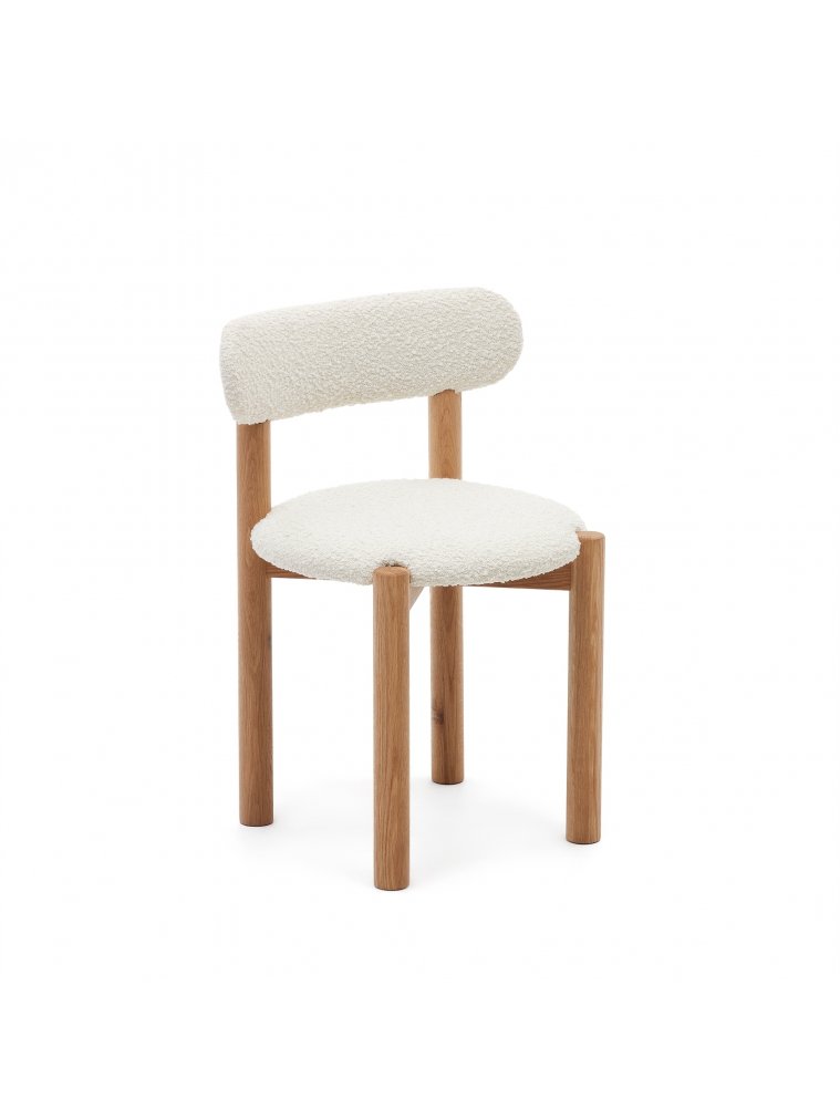 Деревянный стул Nebai белый / натуральный