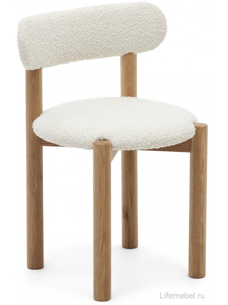 Деревянный стул Nebai белый / натуральный