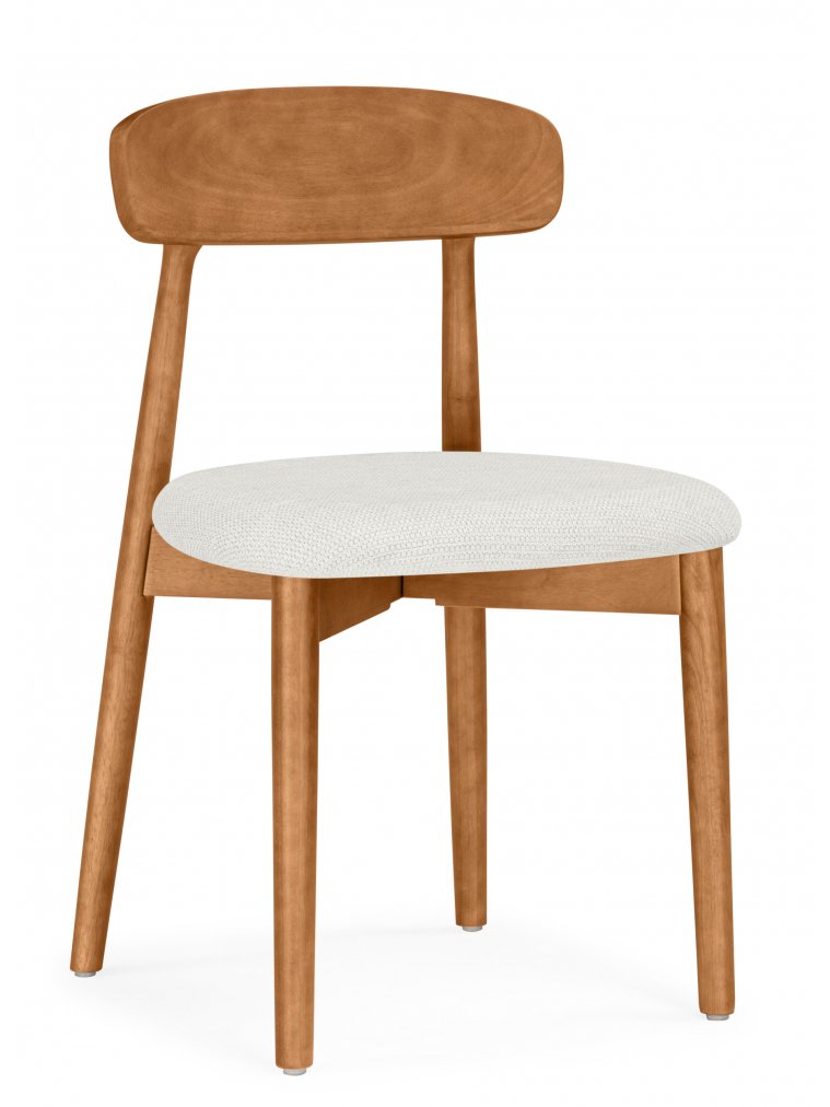 Деревянный стул Okava 1 бежевая рогожка / орех
