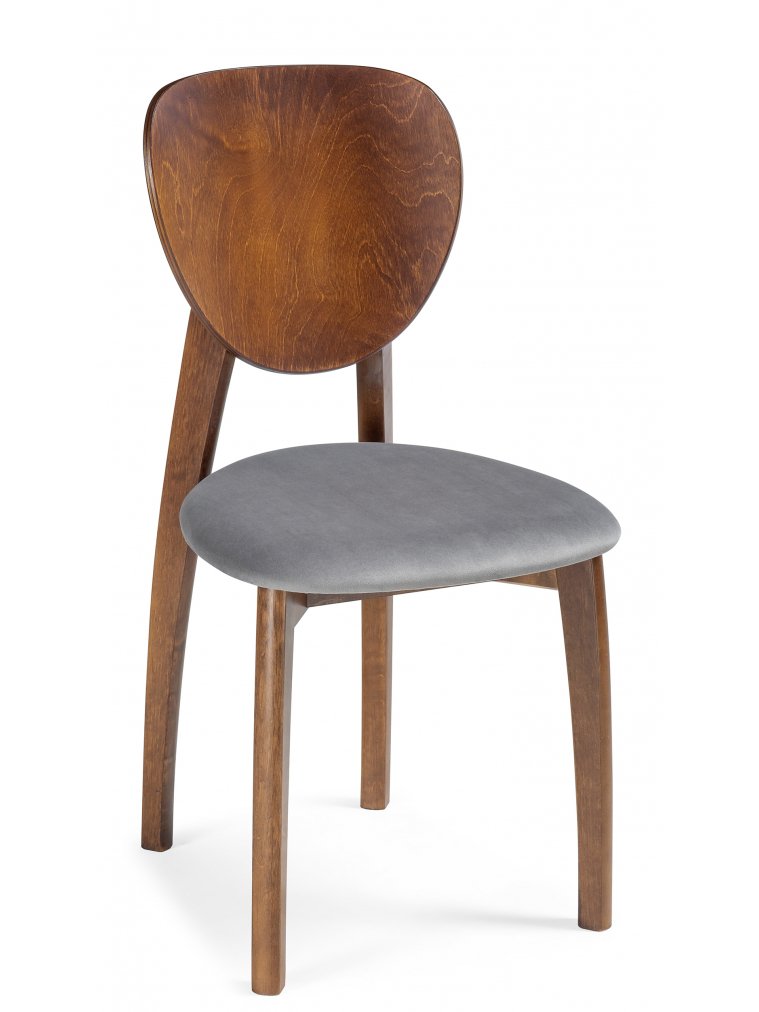 Деревянный стул Окава ткань tenerife stone / миланский орех