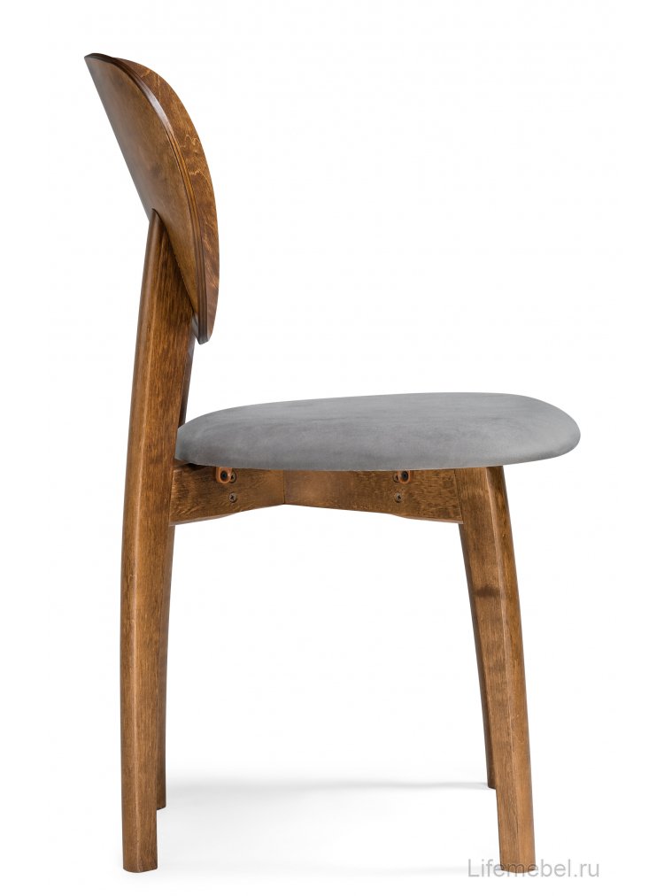 Деревянный стул Окава ткань tenerife stone / миланский орех