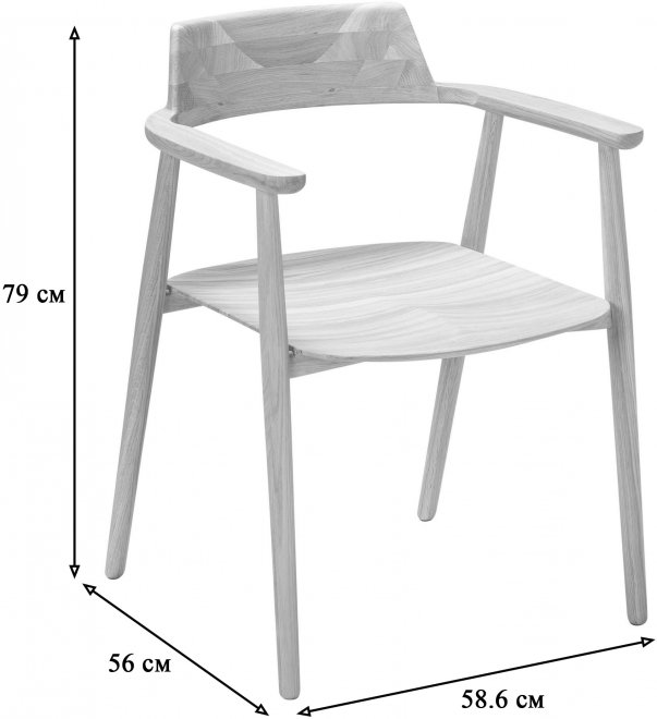 Деревянный стул Seoto темный дуб