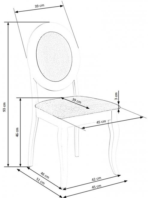 Деревянный стул Barock серый / белый