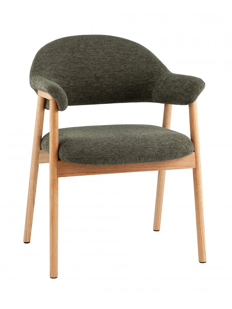 Деревянный стул Сави шенилл зеленый