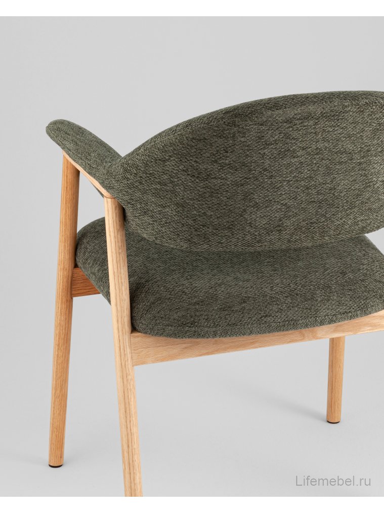 Деревянный стул Сави шенилл зеленый