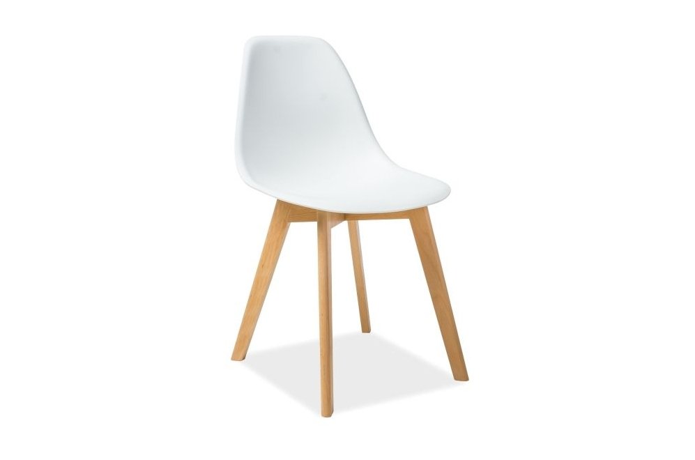 Деревянный стул Moris белый / бук