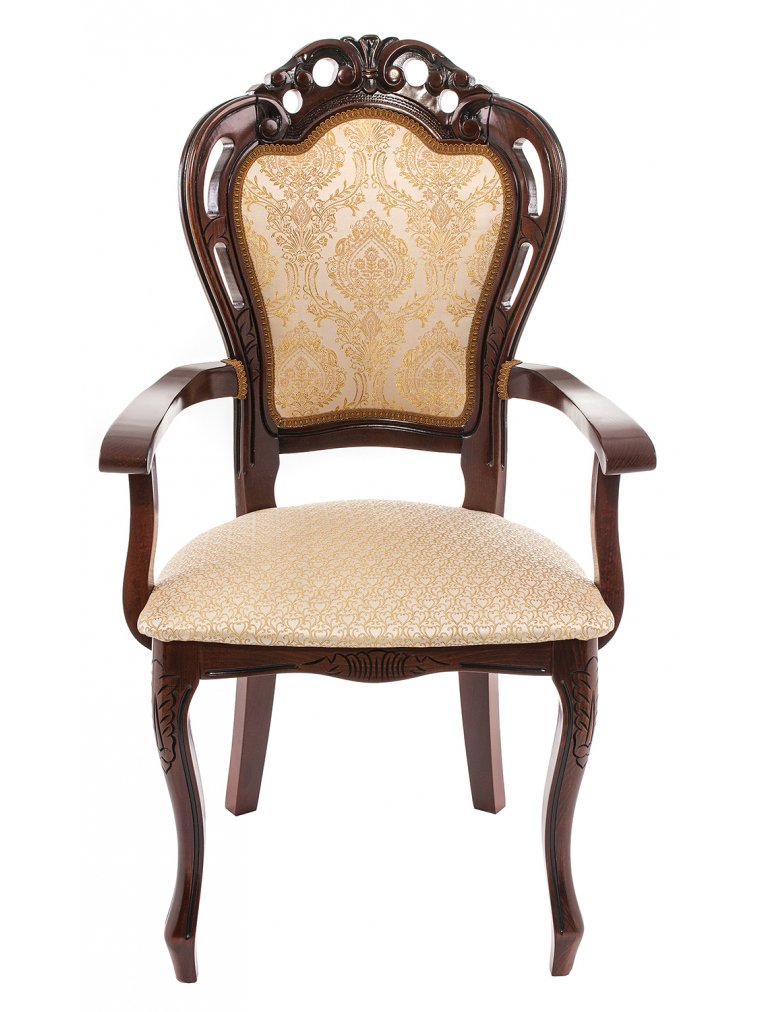 Кресло Bronte вишня / бежевый с патиной