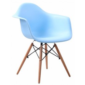 Кресло Hames голубое / деревянный каркас