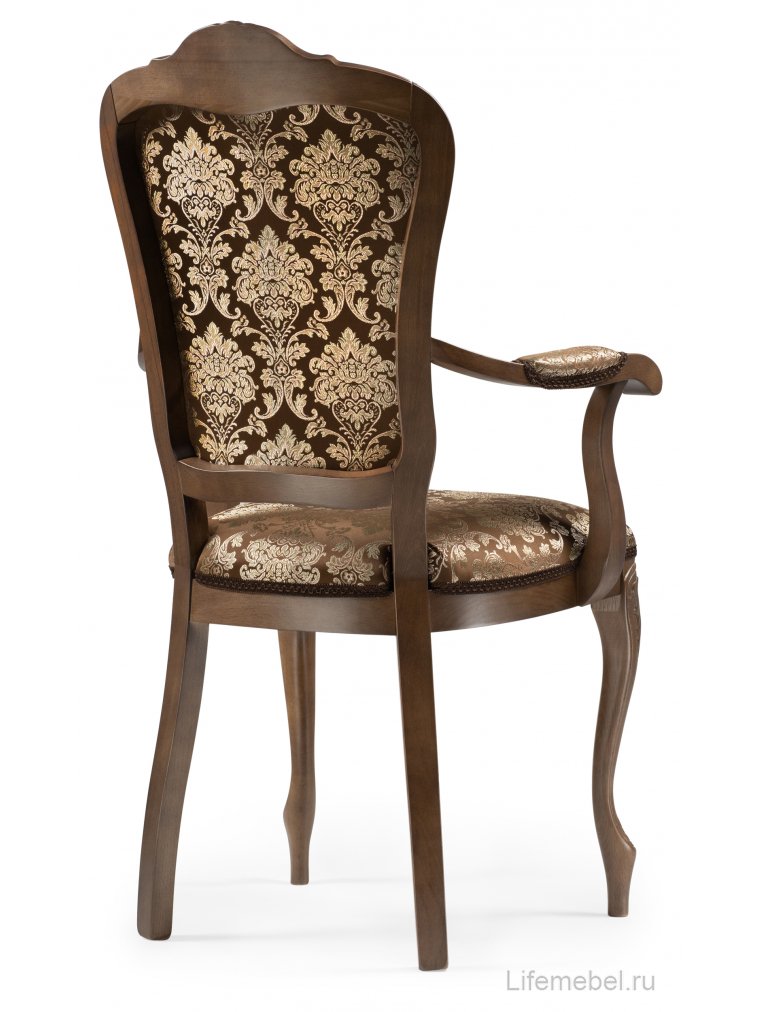 Кресло Руджеро с мягкими подлокотниками орех / шоколад