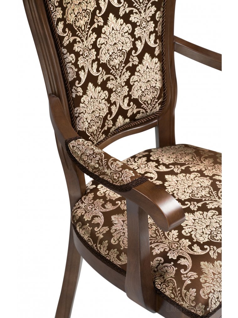 Кресло Руджеро с мягкими подлокотниками орех / шоколад