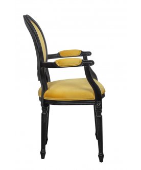 Мягкий стул с подлокотниками Delo Kora Arm Yellow