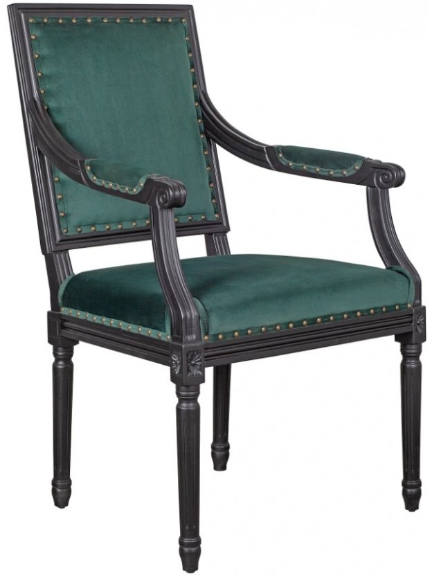 Мягкий стул с подлокотниками Runako Green