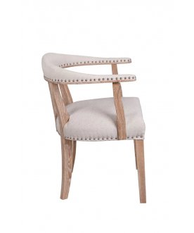 Мягкий стул с подлокотниками Tanner Beige