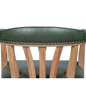 Мягкий стул с подлокотниками Tanner Green Leather