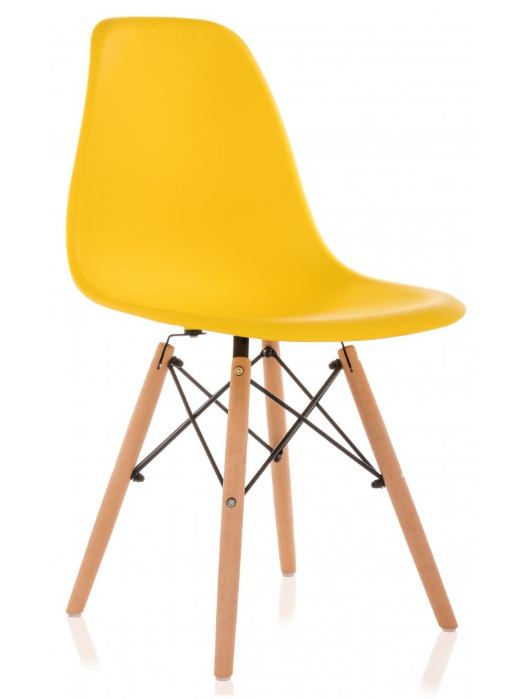Пластиковый стул Eames PC-015 желтый